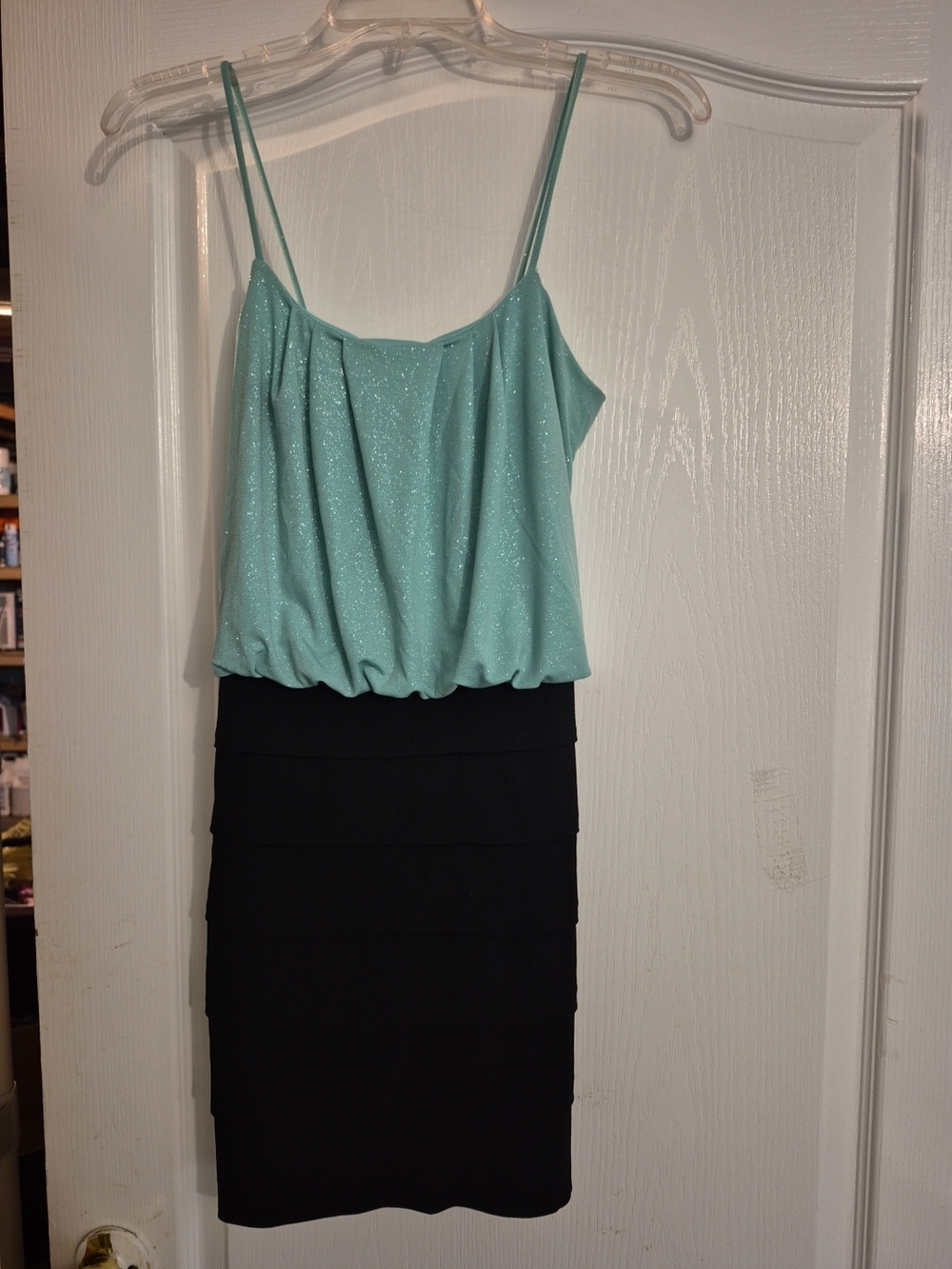 Sweet Storm Mint Green and Black Mini Dress